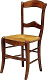 Material principal: cerezo Destock Meubles Sillas Cerezo 2 peldaños Asiento Paja (X2)