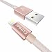 Produktbild Toways Lightning Kabel 1.2m iPhone Nylon USB Ladekabel Datenkabel für iPhone 7 / 7 Plus / 5 / iPhone 6 / iPhone SE / 6 / 6 Plus / 6s / 6s Plus / 5 / 5c / 5s, iPad Pro Air Air 2 mini2 mini3 4th Gen, iPod Nano 7th Gen, DJI Mavic Pro Drone - Rose Gold [Apple MFi zertifiziert]