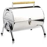 5.Geeignet für Holzkohle und Holzbrennstoffe, Kochbereich: 37,7 x 25,3cm-Kochhöhe: 17cm