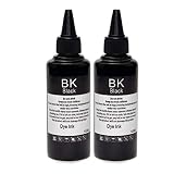 tinta granel canon [Contenido] 2 x 100ml Negro Botella de Colorante Tinta Recargable, Non-OEM.