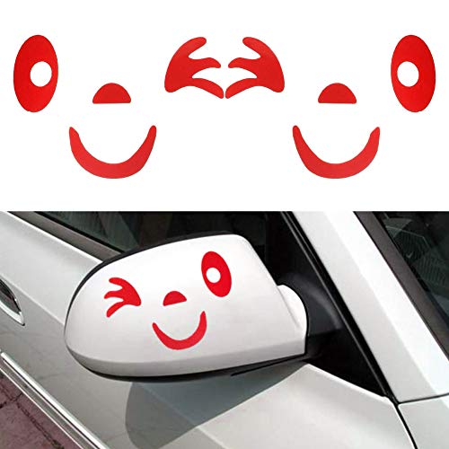 Lin XH Smiley Lindo Pegatina DIY 3D Fuerte Impacto Visual decoración Pegatina para Espejo retrovisor del Coche