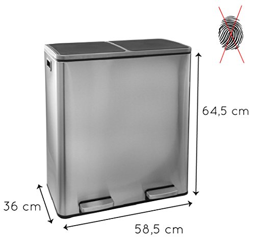 Steeldesign Maro Mlleimer Mit 2 Fache Mlltrennung Design Treteimer Mit 60 Liter Hochwertige Abfalleimer Edelstahl Geruchsdicht Steeldesign Maro Mlleimer Mit 2 Fache Mlltrennung Design Treteimer Mit 60 Liter Hochwertige Abfalleimer Edelstahl Geruchsdicht