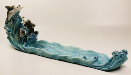 Dolphin Incense Ash Catcher - Polyresin (Grey)