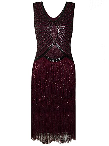 open lace back dress Amazon.com: 1920s Red Flapper Dress for Women - Fringed Costume with  Headband Charleston main image 0