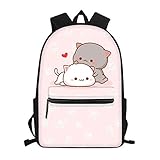 Tamaño: 28,5 x 40 x 17 cm. Showudesigns Mochila Escolar para Adolescentes niñas Personalizada Escuela Primaria Libro Bolsa Estudiante niños Bookbags 15.6 Pulgadas Impermeable Rosa Cat Kawaii Pink One_Size