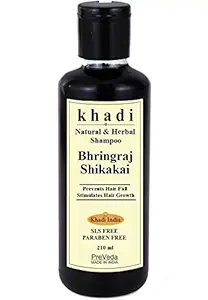 PreVeda Khadi Bhringraj Shikakai Shampoo Natural & Herbal Best Shampoo/Cleanser 210 ml