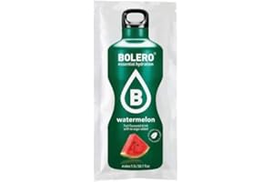 BOLÉRO BOLERO Bebidas de 24 bolsitas de 9 gramos con sabor Water Melon – Preparado instantáneo para bebidas con Stevia y vitamina C y sin azúcar