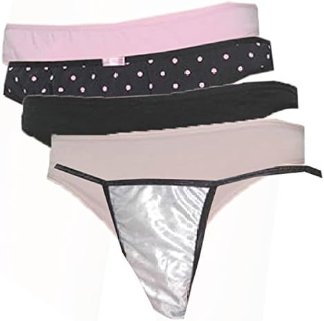 (Pack of 5) Womens Sexy Stretch Hipster Brief Thong Panties Small Multicolor