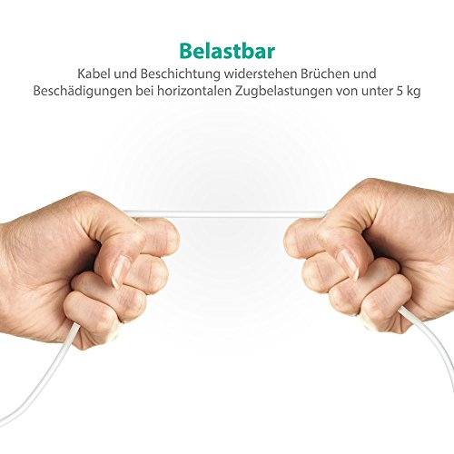 iPhone Kabel [2-Pack 0,9m +1,8m] Apple Lightning USB Kabel für iPhone iPad iPod und andere Apple Geräten von RAVPower [verstärktes militärisches Material, mehr als 12.000-mal Knicktest, schnelle Aufladung] Apple Ladekabel Datenkabel] [Apple MFI zertifiziert] Lebenslange Garantie Weiß - 6