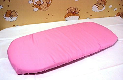 LHE Baby pram moses basket patterned fitted sheet size 80x38 100% cotton (1114-Pink)