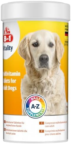 8in1 Compresse Multivitaminiche per cani Adulti - Come integratore alimentare per cani adulti, 1 lattina (70 compresse)