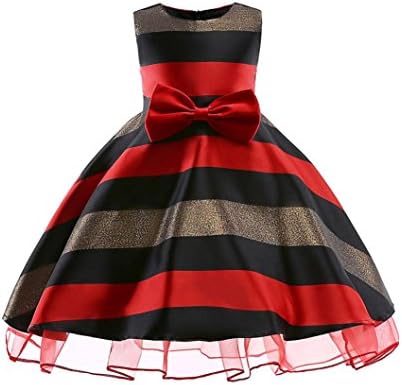 Cyond for 2-9 Years Old, Cute Toddler Kids Baby Girl Dress Green Bowknot Party Wedding Bridesmaid Pageant Princess Dresses Mini Tutu Skirt (2-3 Years Old, Red)