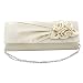 Imported Women Handbag Shoulder Clutch Bag Satin Rose Evening Party - Cream RS.465.00