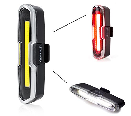 C4wrd LED USB Fahrradlicht, Rücklicht und Frontlicht, Extrem helle Fahrradlampe rot weiß, wiederaufladbar, einfach zu montieren, spritzwassergeschütztes Gehäuse mit Akku für gesicherten Radfahrspaß