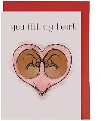 You Fill My Heart .. Valentines Greetings Card with red envelope for Dog and Hungarian Vizsla lovers. Blank A6