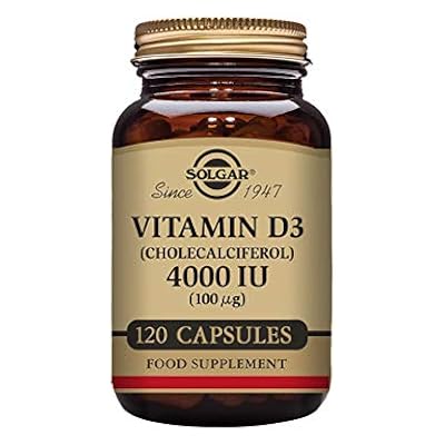 Solgar Vitamin D3 (Cholecalciferol) 4000 IU (100 µg) Vegetable Capsules - Pack of 120