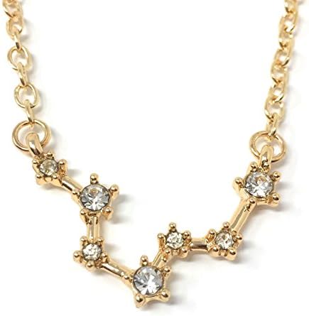 Gold-Tone 'Cancer' Engraved Pendant Necklace 3.0 x 2.0cm with 18 Inch Chain Constellation Star Sign Zodiac Astrological