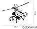 ColorfulHall 23.6" X 32.3" Black War Aeroplanes Army Helicopter Plane Wall Decal Wall Stikcer Removable Vinyl Wall decor Bedroom Kids Childrens Room Decoration