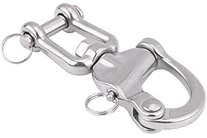 OLRWSLG Swivel Shackle Stainless Steel Snap Shackles Heavy Duty Swivel Eye Snap Shackle Marine Swivel Shackle Rustproof Snap Swivel Shackle for Sailboat Spinnaker Halyard (70mm)