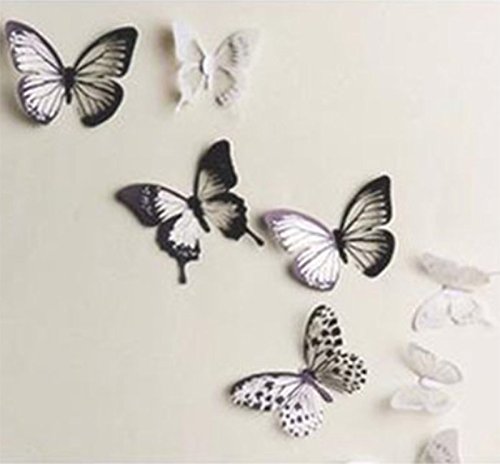 Lumanuby 12 Stück 3D Schmetterlinge Wandtattoos Wandsticker für Wohnzimmer Schlafzimmer Küche Und Kinderzimmer - 9