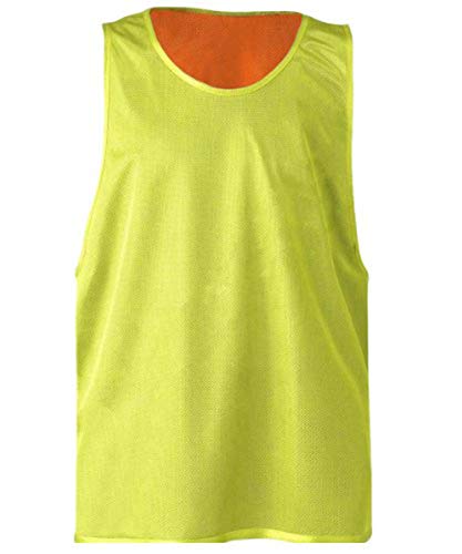 Visiodirect Chasuble alvéolée réversible,Taille Large,Coloris Jaune/Orange, en Polyester