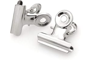 Coideal Small Metal Paper Clips Silver, 100 Pcs Mini Bull Hinge Clips Strong Grip Clamps for Photo Picture, Food Bags, Art Crafts, Office School (22mm)