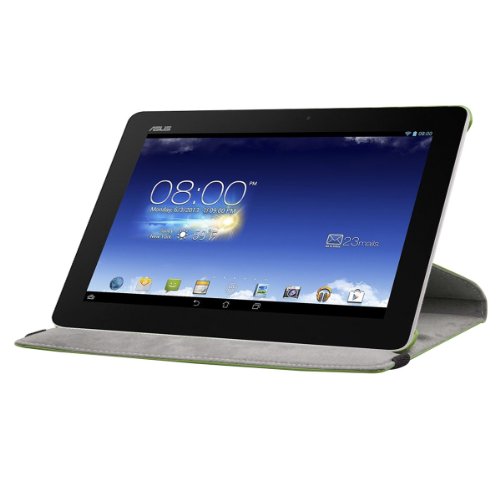 3in1 Set: kwmobile Hülle für Asus Memo Pad FHD 10 ME302C – 360° Standfunktion Case Tablet Schutzhülle Kunstleder – Smart Cover Tabletcase Grün + Folie, kristallklar + Stylus, Schwarz - 3