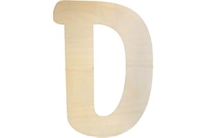 LONGAN CRAFT Large Wooden Letters 12 Inch, Unfinished 30cm Wooden Letter D for Crafts Children's Names Capital Alphabet 5mm Thick Wood Letters for Nursery Decor Wall Art Hanging Home Painting