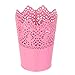 Produktbild D&&R 1x Metall Schneiden Pflanze Vase Topf Stift Make-up Bürstenhalter Schreibtisch Ordentlich Organizer Veranstalter Aufbewahrungskorb, Rosa