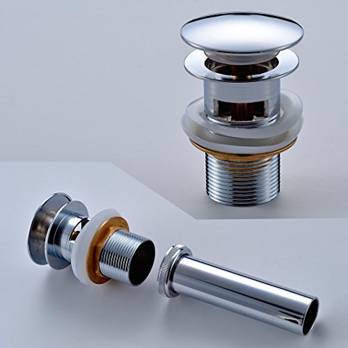 Auralum Ablaufventil Ablaufgarnitur Waschbecken mit überlauf Push Up Abfluss Pop-up - 5