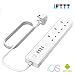 Price comparison product image KUSSN WIFI Smart Power Strip, Smart Power Strip Multi Plug Sockets with 3 AC Outlets 4 USB Port Wifi Smart Surge Protector App Control Compatible with Alexa Google Home and IFTTT.