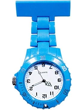 Ellemka JCM-2102 - Schwesternuhr Clip zum Anstecken FOB Kittel Krankenschwester Pflege-r Quarz Puls-Uhr Taschen...