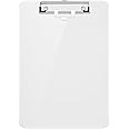 Hongri Plastic Clipboard, White 8.5x11" Clipboard, A4 Letter Size Clipboards for Nurses, Students, Office and Women, Clipboard with Pen Holder and Low Profile Clip, Size 12.5 x 9 Inch(White)
