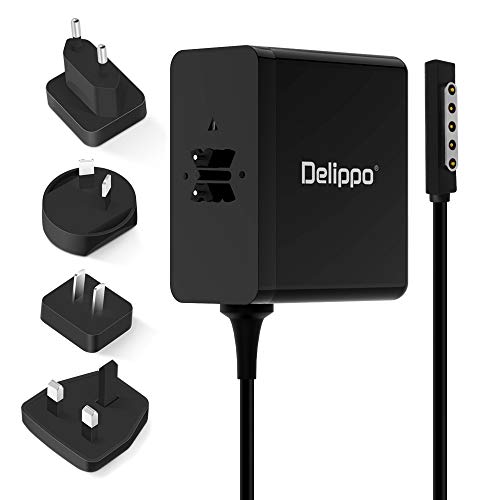 Delippo 12V 3.6A Surface Charger for Microsoft Surface Pro/Pro 2 Surface RT Surface 2 Tablet Ac Adapter 1512 1516 1536 Extra long 6FT Power Cord