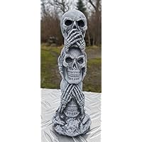 Steinfigur Totempfahl frostfestNichts hören nichts sehen nichts sagen Totem Deko für Garten Aquarium