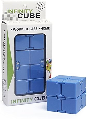 Infinity Cube Fidget Toy Rubik's Cube Stress Anxiety Reducer Educational Toys for Adults &amp; Kids (Blue)