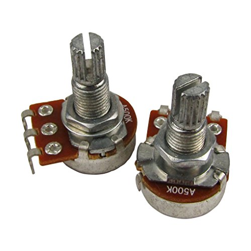 Musiclily Métricas 18mm Tamaño Pequeño Split Shaft Audio Taper Poti A500 kOhm Potenciómetro de Guitarra Eléctrica(2 piezas)