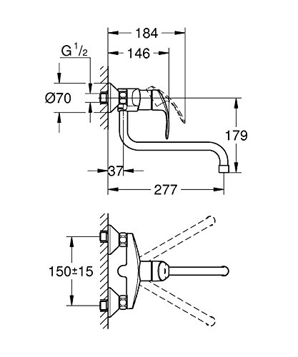 Grohe Eurosmart Einhand-Spültischbatterie (277 mm Ausladung) 32224002 - 2
