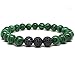 Produktbild HAOJIUBUJIAN Trendy Herrenarmband Ball Aus Gold Mit Grünem Naturstein Für Männer, Frauen
