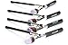 Essencell Makeup Brushes Premium Synthetic Kabuki Cosmetic Makeup Brush Set - Foundation,Powder, Blending Blush Bronzer, Concealer Contour, Eye Shadow Brush Kit (8PCs, Black Sliver)