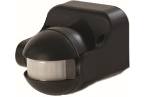 SCS Sentinel, HCN0044, Détecteur de Mouvement pour Éclairage Extérieur, Distance Détection 12 m en Champ Libre, Angle 180°, IP44, LightSensor Noir