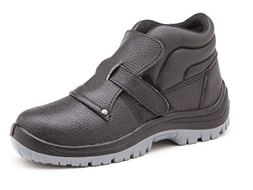 AILU - Zapatillas de Trabajo S3 para Hombre, Impermeables, con Puntera de Acero, con Cierre de Velcro, sin Cordones, Color Gris, Talla 45 EU