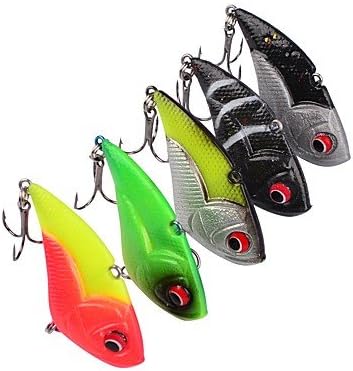 5 pcs Vibration/VIB Others Jig head Fishing Lures Jigs Vibration/VIB Jig Head Shad Soft Jerkbaits Assorted Colors g/Ounce,50 mm/2-1/8"