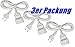 Produktbild 3er Packung Brennenstuhl Kunststoff-Verlängerungskabel weiß Eurostecker, weiß 3 Meter (3er Packung, 5 Meter Kabel | weiß)