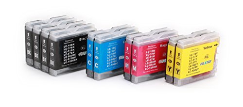 10 Patronen kompatibel zu Brother LC1000 LC970 LC1000BK LC1000Y LC1000C LC1000M LC970BK LC970Y LC970C LC970M