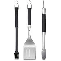 VANZACK Set De 3 Ustensiles Barbecue Inox - Pince, Fourchette Et Spatule Avec Étui De Transport