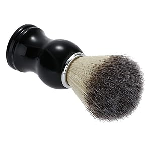 Anself Nylon Shaving Brush Men's Mustache Brush Safety Barber Razor Brush Black Handle Male Shaving Beard Cleaning Tool - Image 2