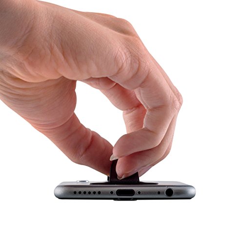 kwmobile Finger-Halterung Slim Smartphone Halter fÃ¼r die Hand, fÃ¼r verbesserte Einhandbedienung - FÃ¼r iPhone 6 Plus, Samsung Galaxy S6, Sony Xperia und mehr in Schwarz