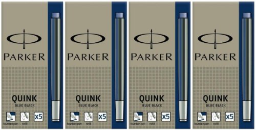 Price comparison product image Parker Quink Ink Cartridges Blue-Black (Dark Blue) x 20 (4x5)