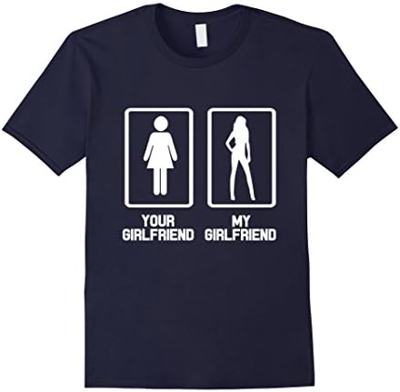 Your Girlfriend My Girlfriend Supermodel T-Shirt | Funny Tee Male Small Navy